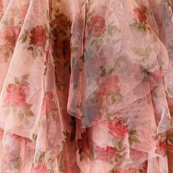 Amber Sky Romantic Coquette
Floral Tulle Midi Multi Layered Skirt Pink Sz Small - Picture 6 of 16